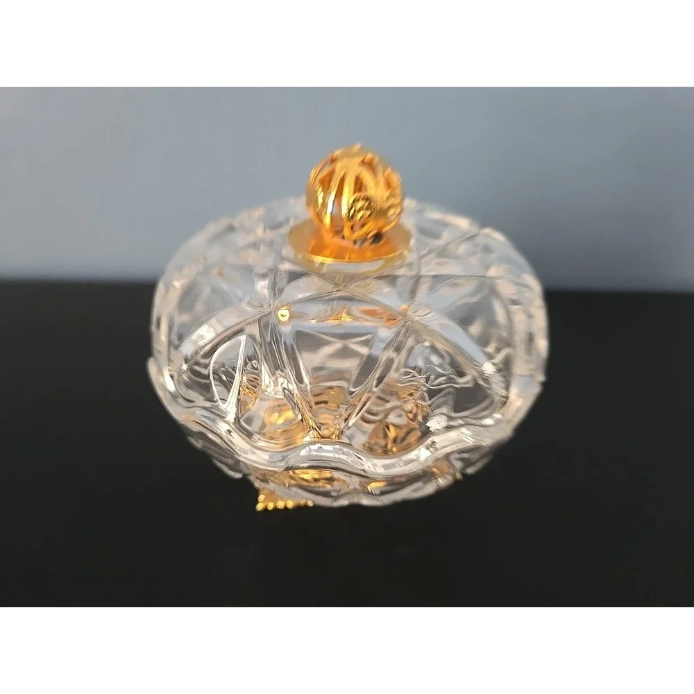 KILARNEY 24% CRYSTAL TRINKET Jewelry DISH 22ct HEARTS FILIGREE BASE